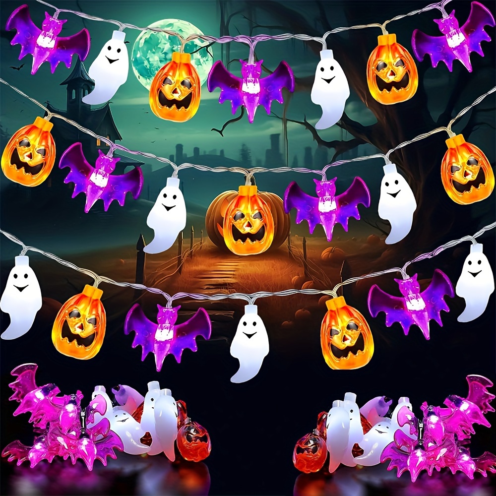 Halloween Led String Lights Orange - Sevimli Kabak Yarasa Hayalet Cadılar Bayramı