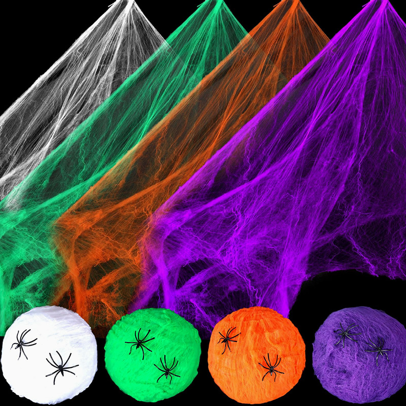 Spider Web Halloween Decoration - Cadılar Bayramı Dekorasyonu: Beyaz Örümcek Ağı,