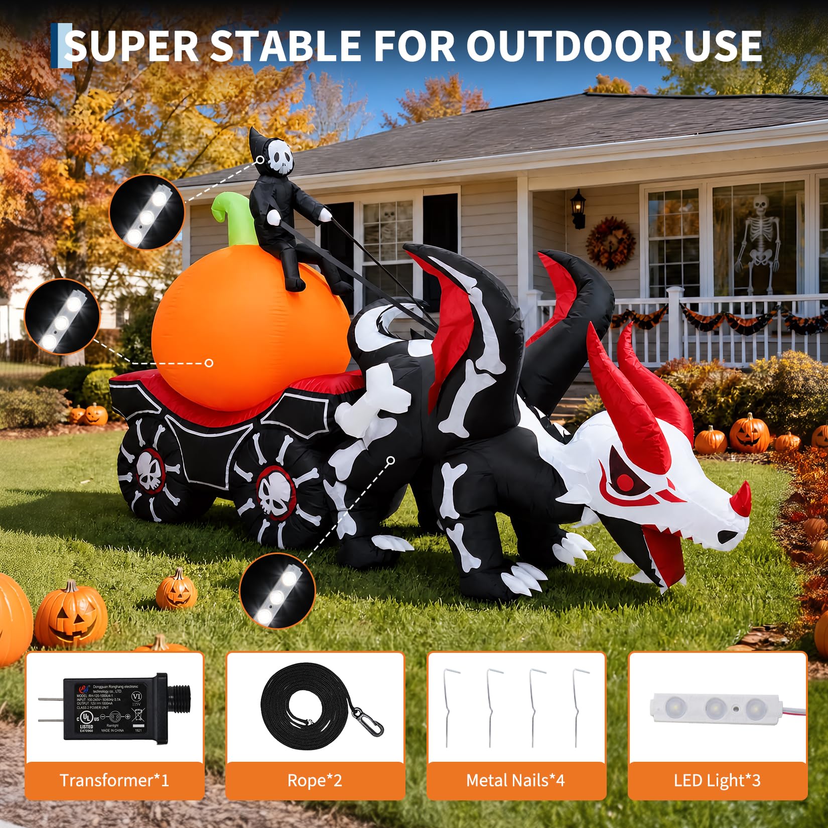 8,9 FT Uzunluğunda, LED Işıkla - Halloween Pumpkin Decor Led incelemesi ve fiyatı