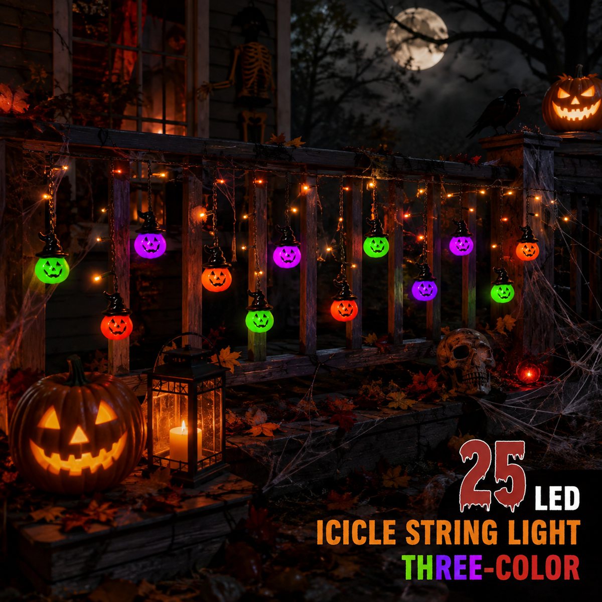 1 adet Cadılar Bayramı Korkunç - Halloween Led String Lights Orange incelemesi ve fiyatı